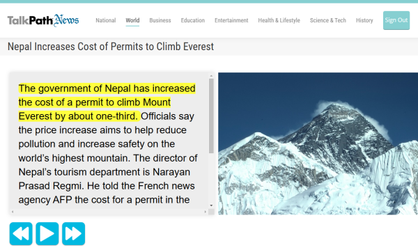 Screenshot of TalkPath News (1)