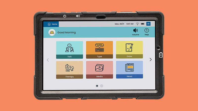 TouchTalk on an orange background