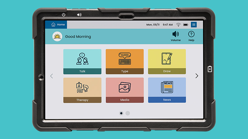TouchTalk Plus on a teal background.