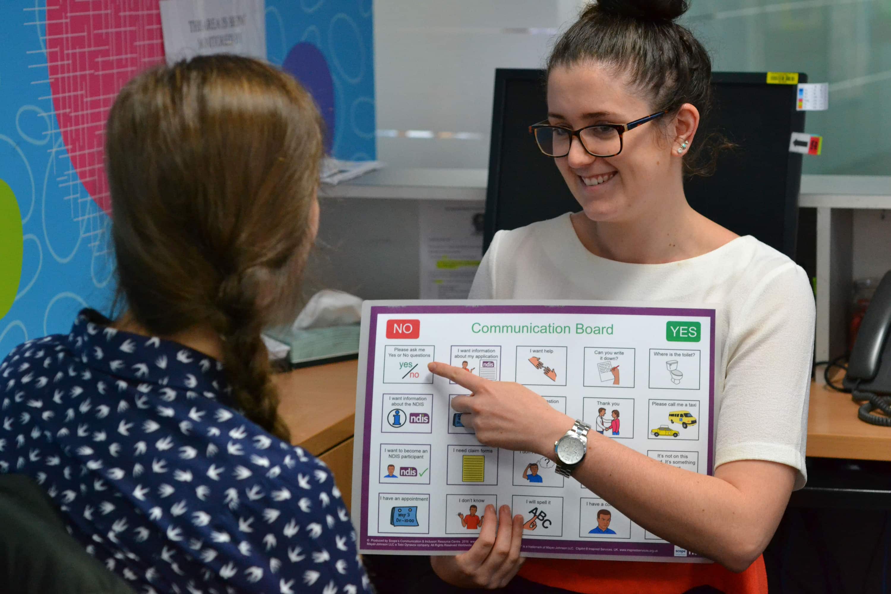 AAC Communication Board in Use