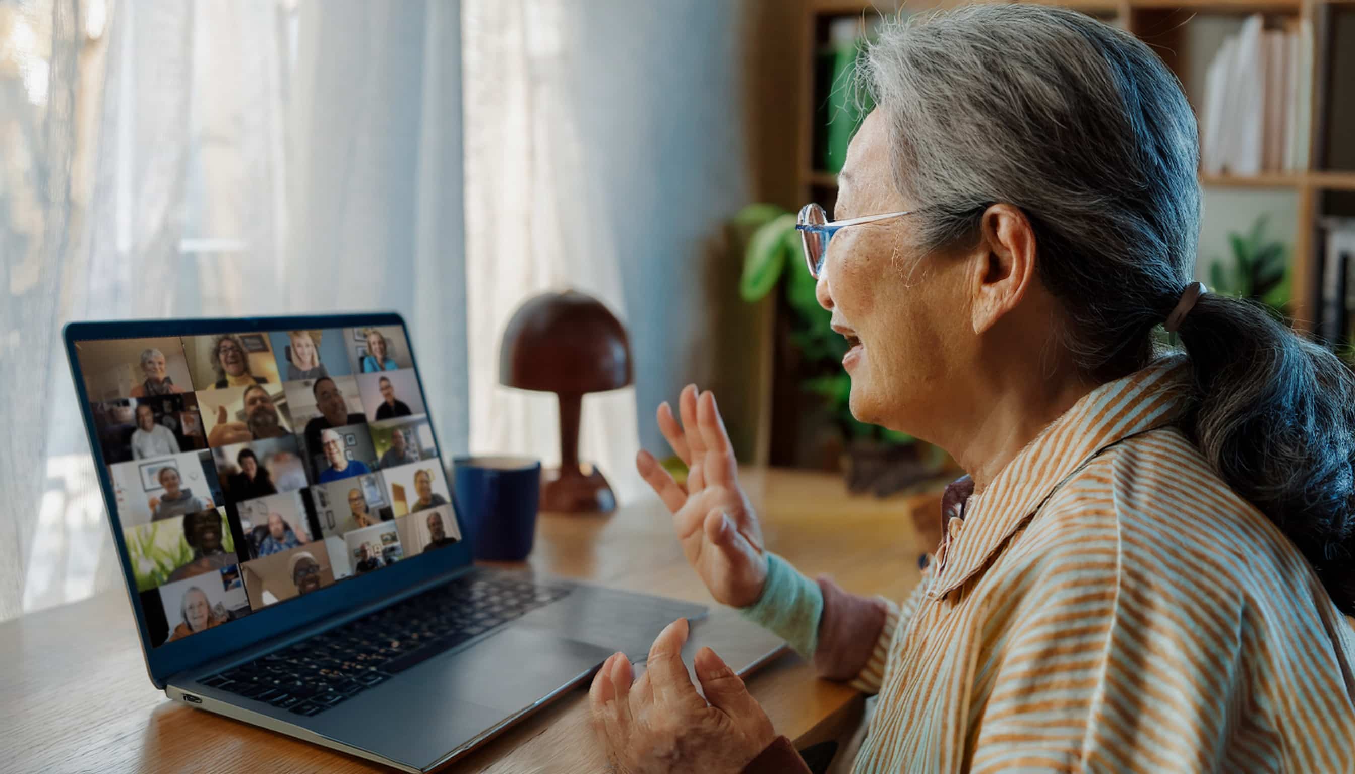 Woman participating in a Virtual Connections session